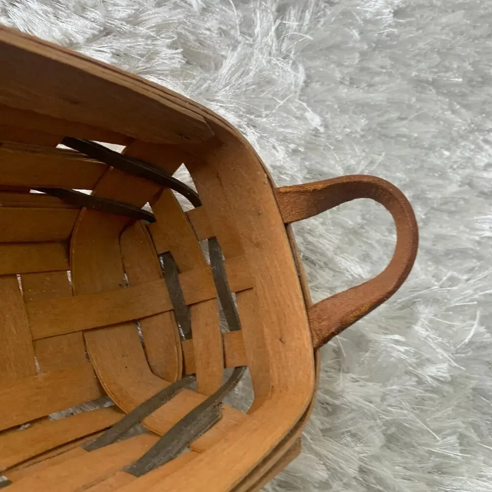 VTG Longaberger 1992 Heartland Bakery Cracker Basket Leather Handles NO Liner
